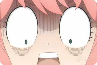 😨 04a2701d Anya Forger Spy x Family Anime, Spy x Family, Anya Forger, Geschokt, Reactie whatsapp sticker