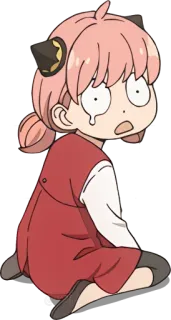 🥲 0b78a152 Anya Forger Spy x Family anime, cartoon, Spy x Family, Anya Forger, huilen, geschrokken, emotie whatsapp sticker