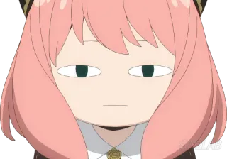 😐 0fe3f12d Anya Forger Spy x Family anime, cartoon, spy x family, anya forger, grappig, meme whatsapp sticker