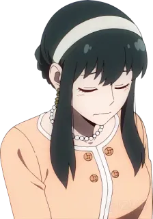 🙇‍♀ 3c4f5b7e Yor Forger Spy x Family anime, vrouw, Yor Forger, Spy x Family, cartoon, personage whatsapp sticker