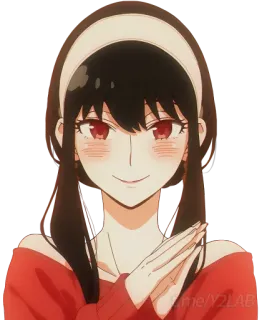 😊 4b4dbc51 Yor Forger Spy x Family Anime, Yor Forger, Spy x Family, Cartoon, Personage, Vrouw, Rode ogen whatsapp sticker
