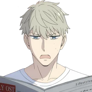 😦 6c8e4e3c Loid Forger Spy x Family Anime, Cartoon, Man, Lezen, Geschrokken, Spy x Family, Loid Forger whatsapp sticker