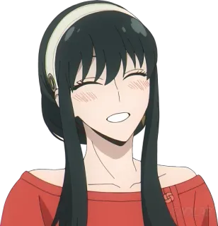 😁 6f630b42 Yor Forger Spy x Family Anime, Cartoon, Yor Forger, Spy x Family, Blij, Vrouw whatsapp sticker