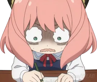 📝 784a1718 Anya Spy x Family Anime, Cartoon, Meisje, Anya, Spy x Family, Bezorgd, Personage, Sticker whatsapp sticker