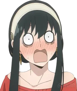 😳 9b92b261 Yor Forger Spy x Family anime, bezorgd, verrassing, geschrokken, verlegen, Yor Forger, Spy x Family, cartoon, grappig whatsapp sticker