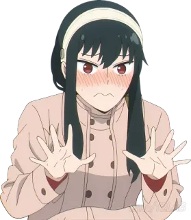 😳 9d6bab97 Yor Forger Spy × Family Anime, Yor Forger, Spy x Family, Cartoon, Blozen, Beschaamd whatsapp sticker