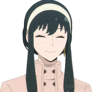 😊 b7d35af2 Yor Forger Spy x Family Anime, Yor Forger, Spy x Family, Cartoon, Glimlach, Personage whatsapp sticker