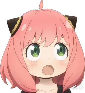 😯 db99675e Anya Forger Spy × Family anime, spy x family, anya, forger, geschokt, verrast, roze haar, schattig whatsapp sticker