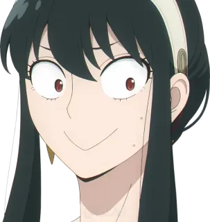 😳 e1a54358 Yor Forger Spy x Family Anime, Yor Forger, Spy x Family, Grappig gezicht, Vrouw, Personage whatsapp sticker