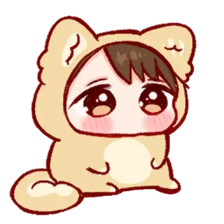 💞 e226960b ragazza anime, carino, kawaii, adesivo, cartone animato, costume animale telegram sticker
