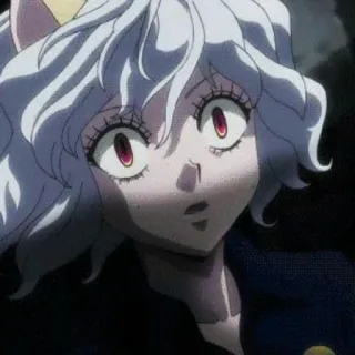⚜ 98ec53ed Neferpitou Hunter x Hunter Аниме, Кот, Белые волосы, Красные глаза, Hunter x Hunter whatsapp sticker