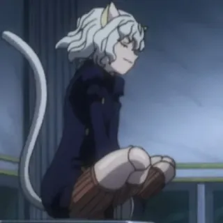 ⚜ ab3aa54f Neferpitou Hunter x Hunter Аниме, Кот, Белые волосы, Hunter x Hunter, Муравьи-химеры whatsapp sticker