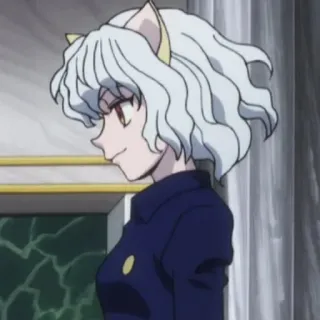 ⚜ c8b1770b Neferpitou Hunter x Hunter Аниме, Кот, Белые волосы, Злодей, Неферпито whatsapp sticker