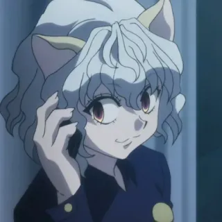 ⚜ ecf4a622 Neferpitou Hunter x Hunter Аниме, Кот, Белые волосы, Муравей whatsapp sticker