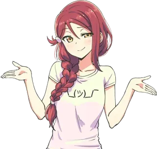 🤷‍♀ 125815a1 Dziewczyna anime, Wzruszenie ramionami, Postać, Kreskówka, Kobieta, Ilustracja telegram sticker