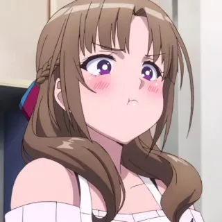 😕 2fdd9d77 Dziewczyna anime, Kobieta, Postać, Kreskówka, Ilustracja, Słodki telegram sticker