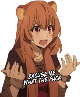 😡 5498626a EXCUSE ME WHAT THE FUCK Anime, Zszokowany, Przekleństwa, Obraźliwe, Kreskówka telegram sticker