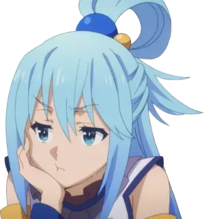 🙁 76c578c8 Aqua Konosuba Anime, Postać, Konosuba, Aqua, Wyraz telegram sticker