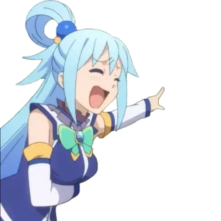 😂 b6b241b2 Aqua Konosuba Anime, Postać, Konosuba, Aqua, Kreskówka, Śmieszne, Wesoły, Wskazywanie telegram sticker