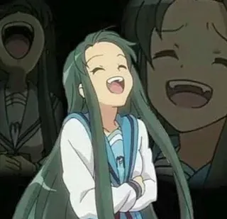 😂 c855e0af anime, dziewczyna, śmiejąca się, szczęśliwa, kreskówka telegram sticker