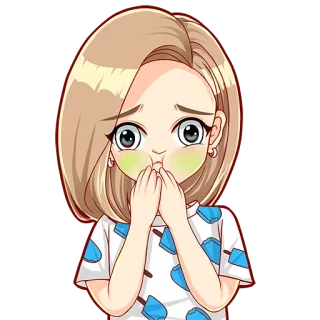 🤢 95a989d5 stiker, kartun, gadis, anime, khawatir, cemas telegram sticker