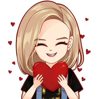 ❤️ e7e47792 kartun, wanita, hati, cinta, imut, gadis, stiker telegram sticker