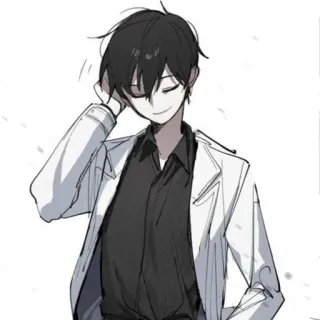 📖 3175ed92 Аниме, Манга, Персонаж, Белый халат, Чёрные волосы, Мужчина whatsapp sticker