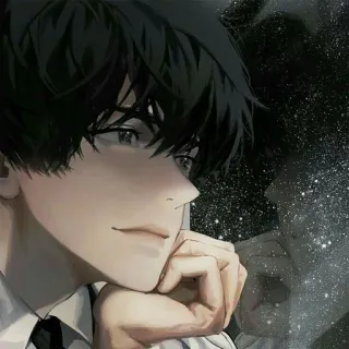 📖 5b8e233f Аниме, Мужской, Портрет, Мужчина, Рисунок whatsapp sticker