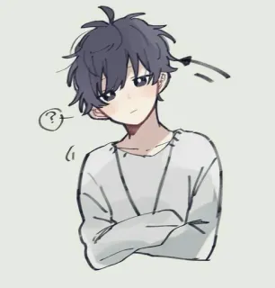 📖 850bdb6b Аниме, Парень, Мультфильм, Персонаж, Милый, Рисунок whatsapp sticker