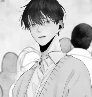 📖 a362afab мужчина, плачет, аниме, грустный, монохромный whatsapp sticker