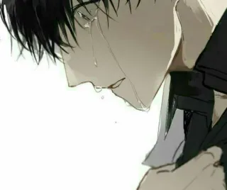 📖 c4cb2335 грусть, плач, эмоциональный, аниме стиль, мужской, меланхолия whatsapp sticker