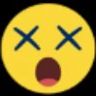 🌟 51e141b1 Emoji, Martwy, Wyraz twarzy, Żółty, Zszokowany whatsapp sticker