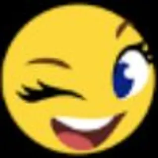 🌟 65cb108e Emoji, Mruganie, Kreskówka, Wyraz, Szczęśliwy, Twarz whatsapp sticker