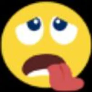 🌟 72c98f76 Emoji, Chory, Język, Twarz, Wyraz, Żółty, Zmęczony whatsapp sticker