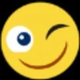 🌟 77b4cdcf Emoji, Uśmiech, Twarz, Mruganie, Żółty, Wyraz whatsapp sticker