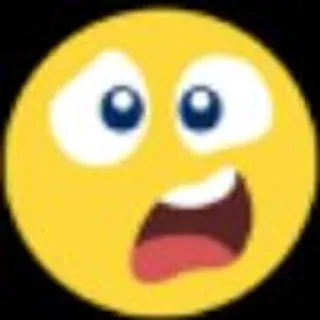 🌟 af0796bc Emoji, Zszokowany, Zaskoczony, Twarz, Kreskówka, Reakcja whatsapp sticker