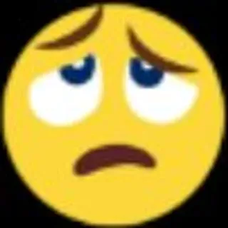 🌟 b2c95869 Emoji, Smutny, Twarz, Wyraz, Żółty whatsapp sticker