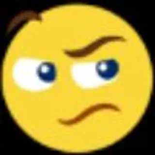 🌟 f555360a Emoji, Twarz, Żółty, Rozdrażniony, Zły, Podejrzliwy whatsapp sticker