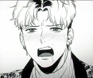 🌟 47f62183 Anime, Manga, Ausdruck, Schwarzweiß whatsapp sticker