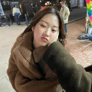 ▫️ 1a8b21b6 女性, ポートレート, 女の子, 可愛い, コート, ファッション, 自撮り, 美人 telegram sticker