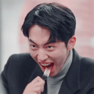 ▫️ a2896520 食べる, フォーク, 男, ポートレート, 表情 telegram sticker