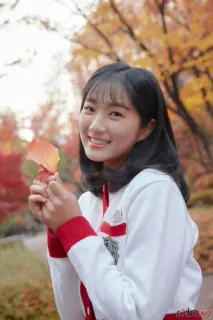 🦋 a086b0cb ภาพเหมือน, ผู้หญิง, เอเชีย, ฤดูใบไม้ร่วง, ฤดูใบไม้ร่วง, ใบไม้ telegram sticker