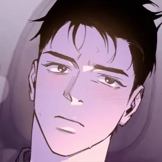 😳 40eb10de homme, rougissant, portrait rapproché, dessin animé, portrait telegram sticker