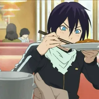 💎 a21502c0 Yato Noragami Anime, Cartoon, Eten, God, Curry telegram sticker