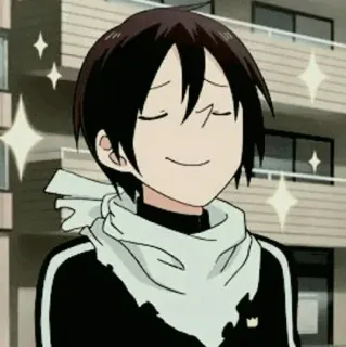 💎 acf415b5 Yato Noragami anime, personage, glimlachend, god, glitters telegram sticker