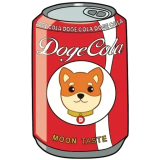 🧊 3305af8f Doge Doge Cola, MOON TASTE doge, doge cola, frisdrank, maansmaak, cola telegram sticker