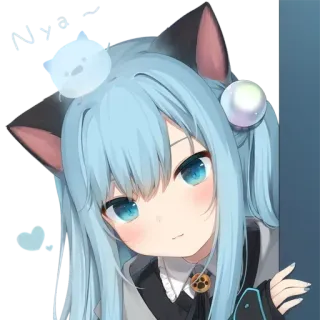 🖤 1c181fed Nya Nya Anime, Mèo gái, Dễ thương, Manga, Hoạt hình telegram sticker