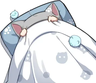 🙈 36127852 mèo, ngủ, giường, dễ thương, mèo con, động vật, hoạt hình telegram sticker