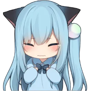 😭 6212ce3c Anime, Dễ thương, Chibi, Tai mèo, Khóc, Kawaii, Cô gái, Cảm xúc telegram sticker
