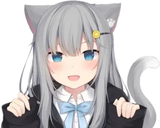 🖤 6ad57ada Anime, Girl mèo, Dễ thương, Kawaii, Manga, Vtuber telegram sticker